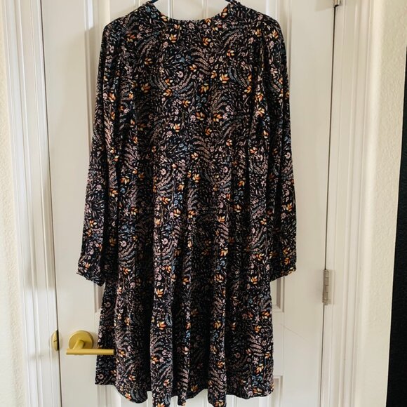 Maeve Anthropologie Amber Tiered Tunic Dress V Neck Button Sleeve | Small - Picture 9 of 9